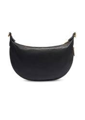 Black leather semi-circular women's handbag TORES-1336-9I(Z26), product view from the back on a white background.