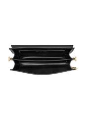 Black women's handbag with monogram TOREC-0536C-9P(W26), product view from above on a white background.