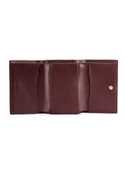 Small burgundy women's wallet PORES-0967-49(Z25), product view from the inside on a white background.