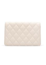 Cream small quilted women's handbag TOREC-1033-0B(W26), product view from the back on a white background.
