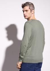 Green men's sweater SWEMT-0127-51(W23)-02