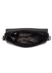 Women's black pebbled messenger bag TORES-1122D-99(Z25)