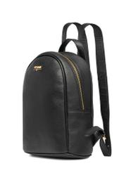 Black leather women's backpack TORES-1228-99(W26), diagonal product view on white background.