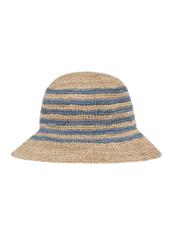 Women's straw hat with blue stripes KAPDT-0036-25(W24)-04