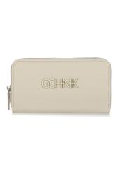 Large cream ladies wallet with logo POREC-0377-12(W24)-01