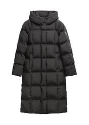 Black women's winter jacket KURDT-0699-99(Z26) - front product view, on white background.
