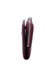 Burgundy large women's wallet POREC-0446-4D(Z26) - side view of the product, on a white background.