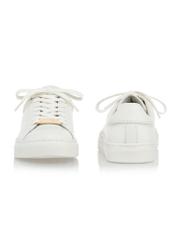 Women's white leather sneakers BUTYD-1068-0B(W26), front and back product view on white background.
