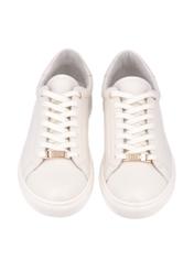 Cream leather women's sneakers BUTYD-1068-0B(Z26). Product view from above, on a white background.