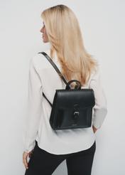 Black medium elegant women's backpack TOREC-0985-99(Z24) pic. 1