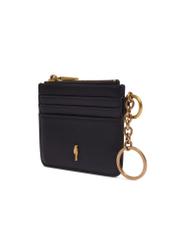 Small black leather case PORES-0995-99(Z26), diagonal product view on white background.