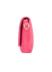 Pink suede women's handbag TORES-1247-5E(W26) - side product view, on a white background.