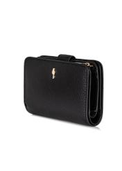 Medium black leather women's wallet PORES-0896R-99(Z25) - diagonal product view on white background.