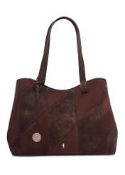 Brown women's shopper bag TOREC-1318-1H(Z26) – front view of the product on a white background.