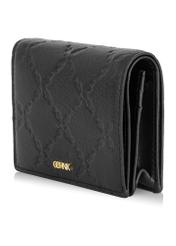 Women's small black leather wallet PORES-0884-99(Z23)-02