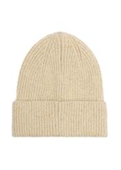 Beige women's hat with sequins CZADT-0218-81(Z25), back view of the product on a white background.