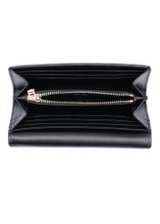Large black leather women's wallet PORES-1016-9I(Z26), product view inside on white background.