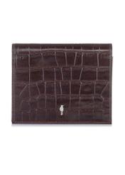 Women's small brown croco wallet PORES-0846-89(W23)-01