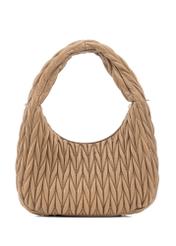 Beige women's shoulder bag TOREC-1101-24(Z25), product view from the back on a white background.
