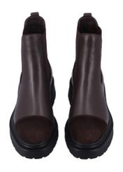 Dark brown women's Chelsea boots BUTYD-1345-1I(Z26), front product view on white background.