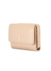 Beige leather women's wallet PORES-0802R-81(Z25), diagonal product view on white background.