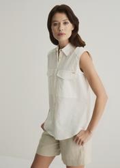 Women's sleeveless shirt BLUDT-0137-11(W22)-02