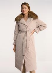 Women's coat with decorative crease KURDT-0383-81(Z22)-02