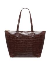 Women's brown leather shopper handbag TORES-0939F-1H(W26), front product view on white background.