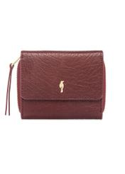 Small foldable women's leather wallet PORES-0816-4C(W26), front product view on white background.