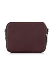 Burgundy two-compartment shoulder bag TOREC-0405C-49(Z25), back view of the product on a white background.