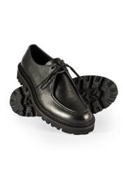 Black men's leather shoes BUTYM-0524-99(Z25), product view from above and below on a white background.