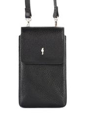 Women's leather bag in black color TORES-1154-99(Z25), product view from the front on a white background.