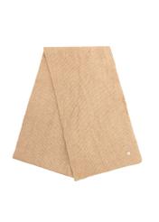 Beige women's winter scarf SZADT-0202-81(Z25), folded product view on white background.