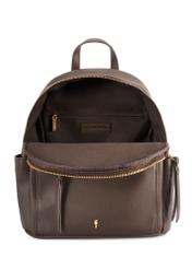 Brown women's backpack TOREC-1125-1I(W26), product view from the inside on a white background.