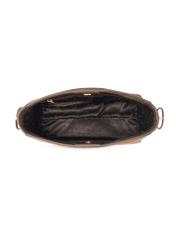 Brown leather women's handbag TORES-1251-1I(W26) - product view from above, on a white background.