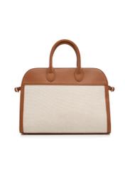 Beige large women's handbag TOREC-1202-0P(W26), product view from the back on a white background.