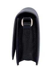 Black leather elegant women's handbag TORES-1356-9I(Z26), product view from the side on a light background.