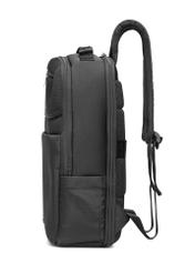 Black men's backpack TORMN-0368-99(Z25), product view from the side on a white background.