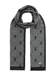 Double-sided gray women's scarf SZADT-0158-95(Z25), product view from the front on a white background.