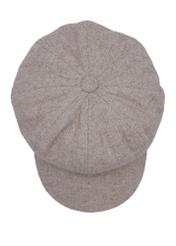 Beige women's flat cap CZADT-0226-1J(Z26) - product view from above, on a white background.