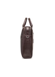 Brown leather men's bag TORMS-0460-1H(Z26), product view from the side on a white background.