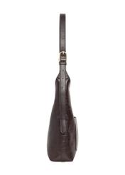 Burgundy croco women's shopper bag TOREC-1306-4D(Z26), side product view on white background.