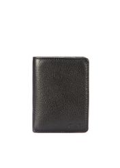 Black men's leather wallet PORMS-0635-99(W25) - front product view on white background.