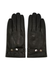 Men's leather adjustable gloves REKMS-0022A-99(Z26), product view from the front on a white background.