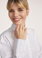 Women's cotton shirt in white KOSDT-0171-11(Z25), close-up of the product detail on the model.