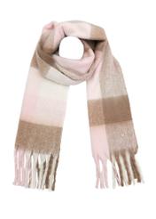 Large women's checkered scarf SZADT-0208-81(Z25), front product view on white background.