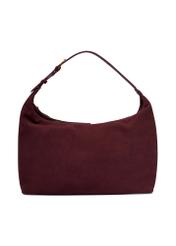 Burgundy suede handbag TORES-1404-4D(Z26) - front product view, on white background.