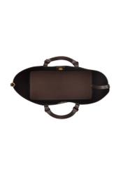 Brown women's shopper bag TOREC-1240-1H(W26), product view inside on white background.