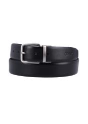 PASMS-0285-9J(Z26) men's double-sided leather belt, front product view on white background.