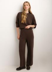 Dark brown women's viscose sweatshirt BLZDT-0117-1I(Z26)